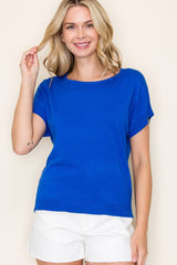 Royal Blue Knit Short Sleeve Maternity Top