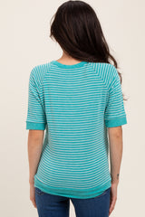 Jade Terry Striped Raglan Sleeve Maternity Top