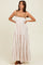 Mocha/White Ditzy Floral Sleeveless Tiered Maxi Dress