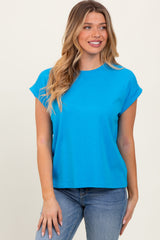 Aqua Rolled Short Sleeve Tee