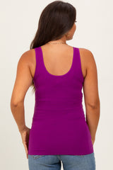 Violet Sleeveless Fitted Maternity Tank Top
