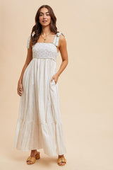 Peach Floral Cotton Maternity Dress