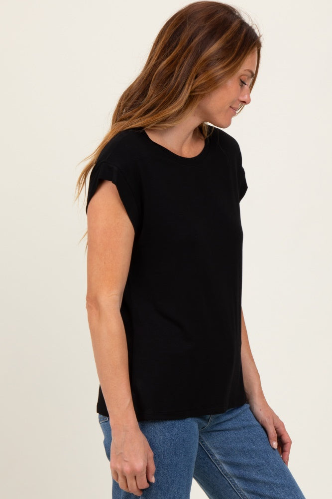 Black Crew Neck Muscle Tee