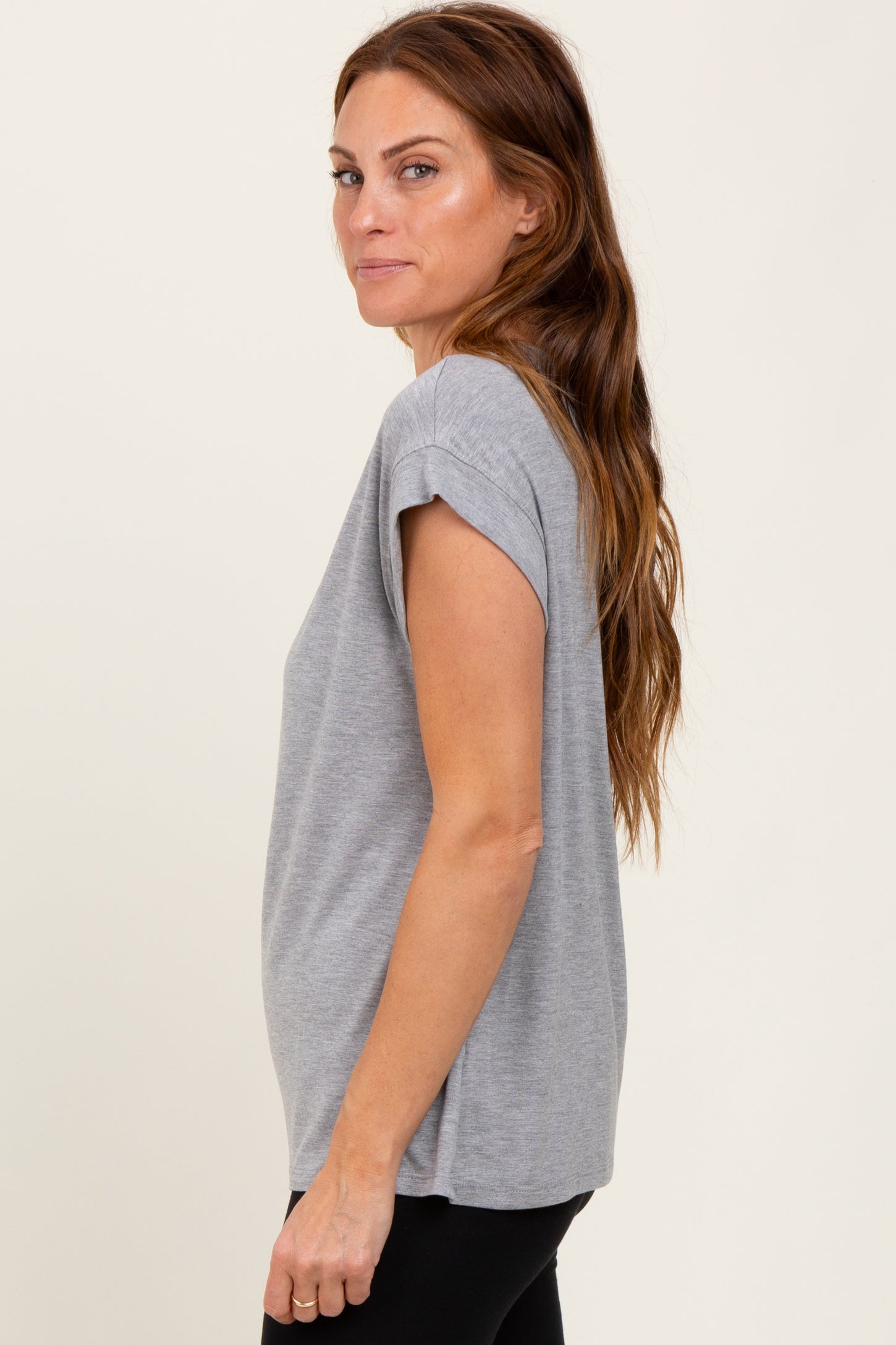 Heather Grey Crew Neck Muscle Tee