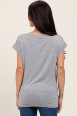 Heather Grey Crew Neck Maternity Muscle Tee