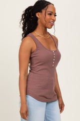 Mauve Button Front Tank Top