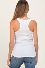 White Button Front Maternity Tank Top