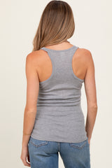 Heather Grey Button Front Maternity Tank Top