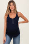 Navy Button Front Maternity Tank Top