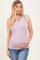 Mauve Solid Ribbed Maternity Tank Top
