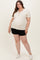 Black Cut Fringe Hem Maternity Plus Jean Shorts