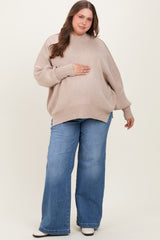 Light Blue Vintage Wash Wide Leg Maternity Plus Jeans