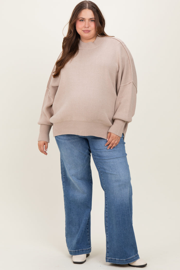 Light Blue Vintage Wash Wide Leg Maternity Plus Jeans