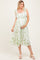 Olive Floral Shoulder Tie Tiered Maternity Midi Dress