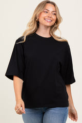Black Crew Neck Oversized Tee