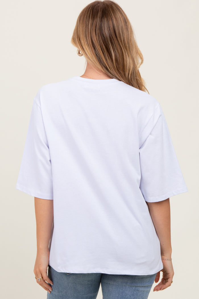 White Crew Neck Oversized Tee