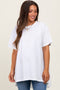 White Oversized Cut Hem Maternity Short Sleeve T-Shirt