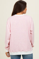 Light Pink Striped Maternity Pullover Top