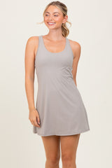 Light Taupe Tennis Racerback Romper Dress