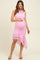 Light Pink Ruched Mesh One Shoulder Asymmetric Maternity Dress