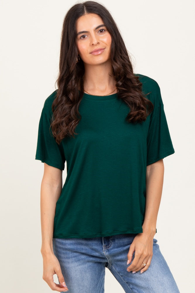 Hunter Green Relaxed Fit Short Sleeve Tee