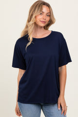 Navy Relaxed Fit Short Sleeve Tee