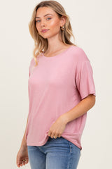 Light Pink Relaxed Fit Short Sleeve Tee