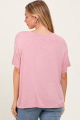 Light Pink Relaxed Fit Short Sleeve Tee