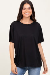 Black Relaxed Fit Short Sleeve Tee