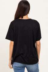 Black Relaxed Fit Short Sleeve Tee