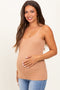 Camel Textured Knit Maternity Tank Top