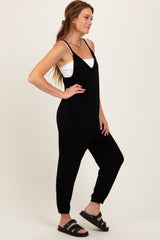 Black V-Neck Sleeveless Jogger Jumpsuit