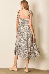 Black Multi Floral Tie Strap Maxi Dress