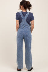 Light Blue Wash Rolled Cuff Maternity Denim Overalls