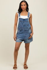 Light Blue Wash Maternity Denim Shortalls