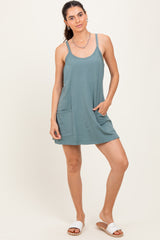 Light Olive Racerback Romper Dress