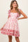 Mauve Damask Ruffle Sleeve Maternity Mini Dress