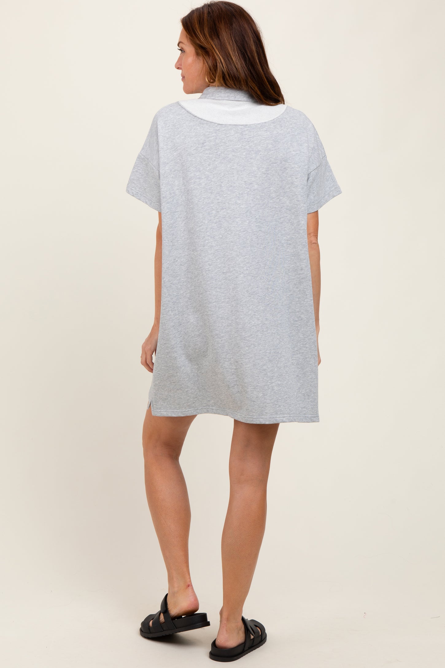 Heather Grey Mini Polo Dress