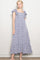 Blue Floral Ruffle Sleeve Maxi Dress