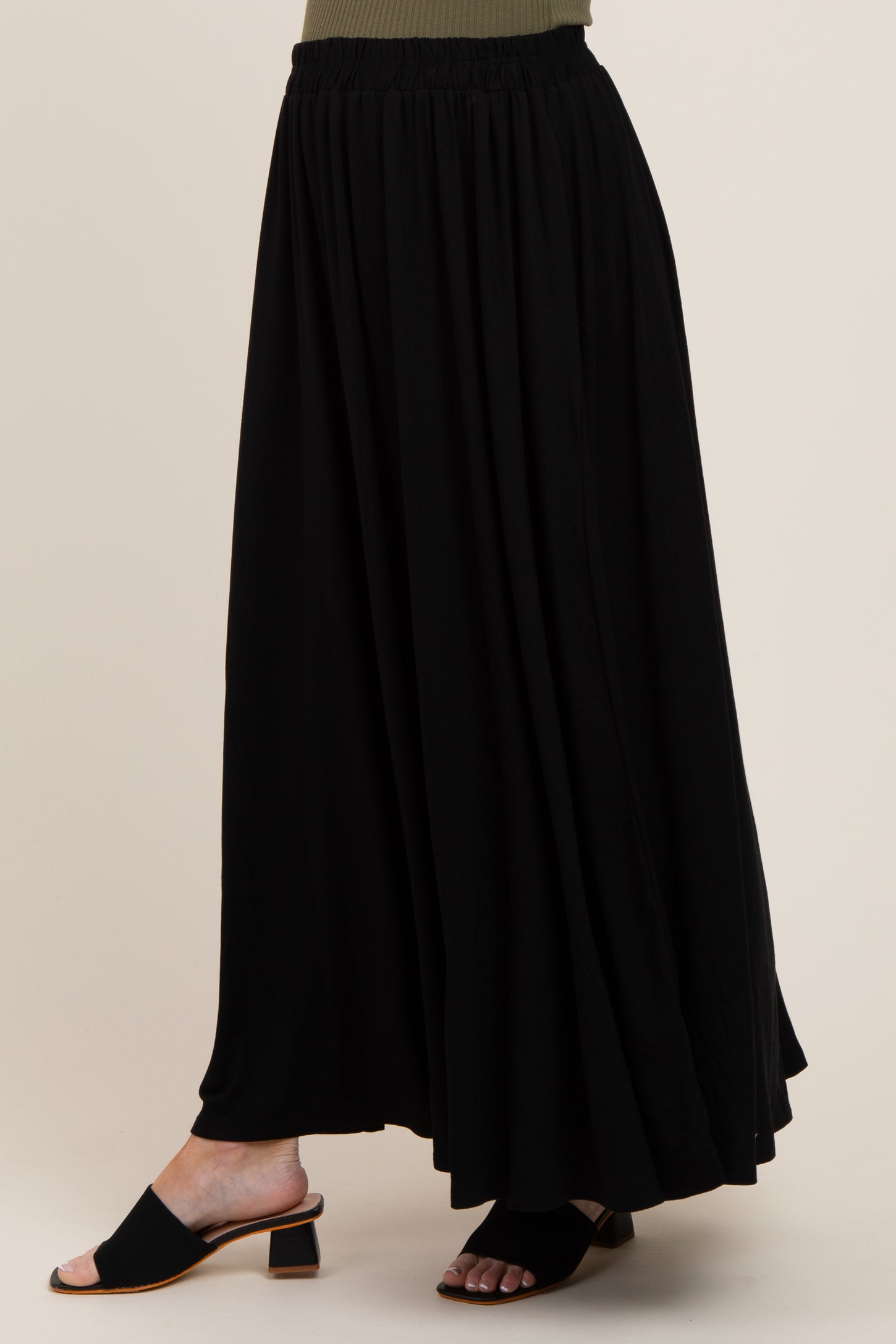 Black  Maternity Maxi Skirt