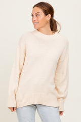 Cream Drop Shoulder Oversized Sweater