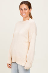 Cream Drop Shoulder Oversized Sweater