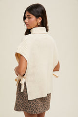 Cream Turtleneck Sweater Vest