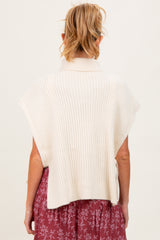 Cream Turtleneck Maternity Sweater Vest