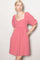 Mauve Sweetheart Neckline Puff Sleeve Dress