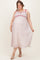 Pink Floral Ruffle Detail Shoulder Tie Maternity Plus Midi Dress