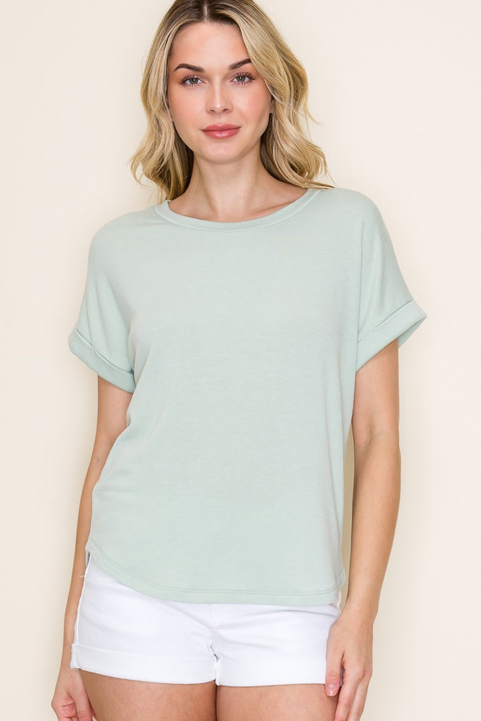 Light Olive French Terry Maternity Top