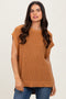 Camel Oversized Side Button Sweater Vest