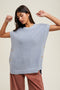 Blue Oversized Side Button Sweater Vest