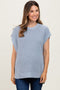 Blue Oversized Side Button Maternity Sweater Vest
